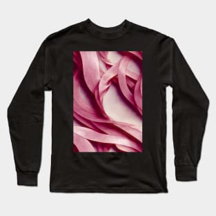 In October We Wear Pink - Pink Awerness Ribbons, best pattern for Pinktober! #6 Long Sleeve T-Shirt